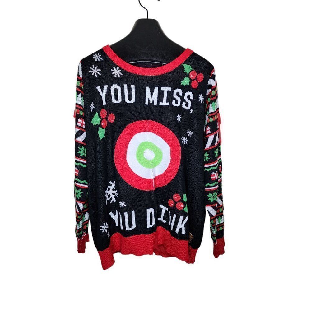 Tipsy Elves Holiday Drinking Game Sweater With Balls Mens Size XXL Black NEW